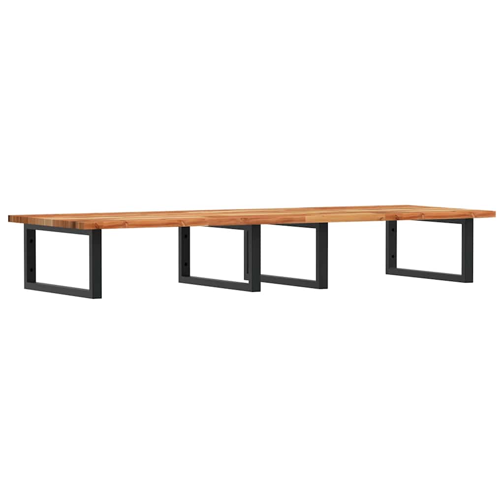 Basin Shelf Wall Mounted Steel and Solid Wood Acacia