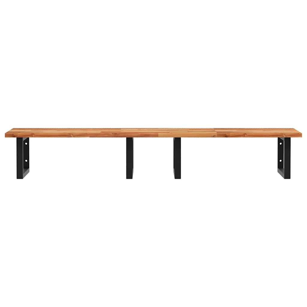 Basin Shelf Wall Mounted Steel and Solid Wood Acacia