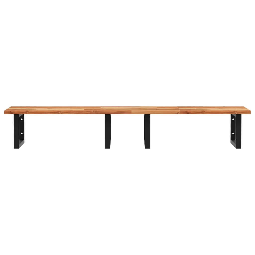 vidaXL Basin Shelf Wall Mounted Steel and Solid Wood Acacia