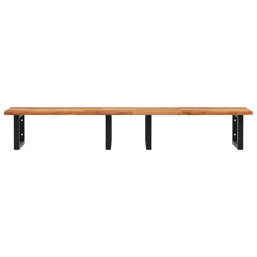 Basin Shelf Wall Mounted Steel and Solid Wood Acacia