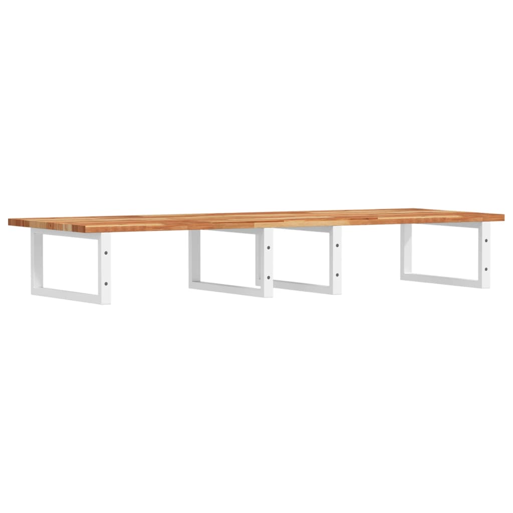 Basin Shelf Wall Mounted Steel and Solid Wood Acacia