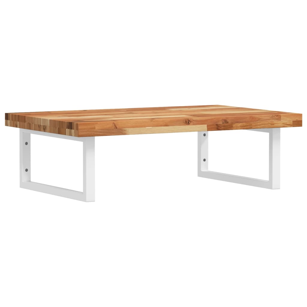Basin Shelf Wall Mounted Steel and Solid Wood Acacia