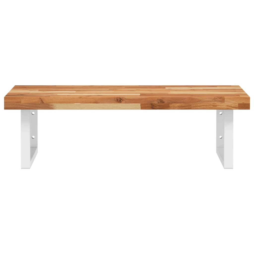 Basin Shelf Wall Mounted Steel and Solid Wood Acacia