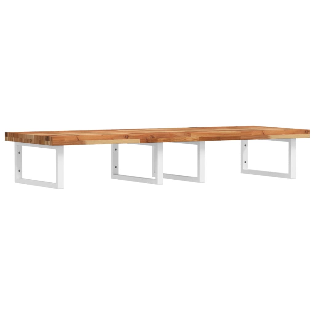 Basin Shelf Wall Mounted Steel and Solid Wood Acacia