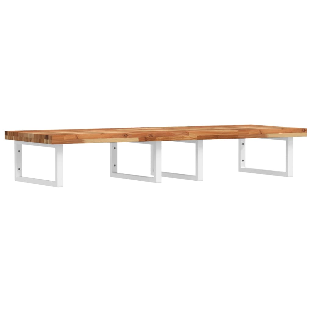 Basin Shelf Wall Mounted Steel and Solid Wood Acacia