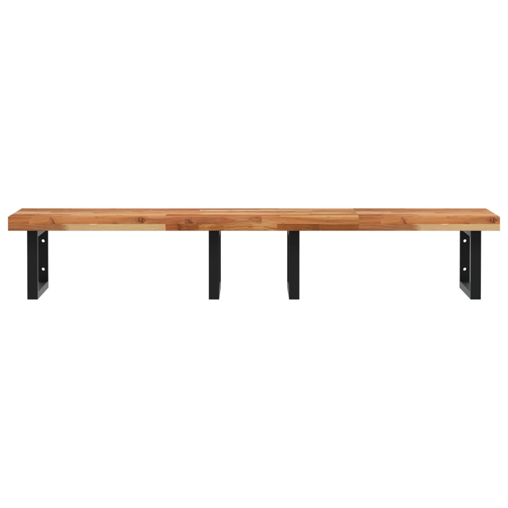 Basin Shelf Wall Mounted Steel and Solid Wood Acacia