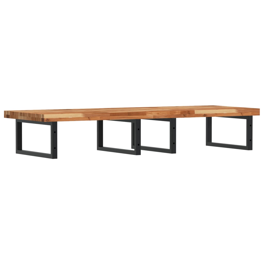 Basin Shelf Wall Mounted Steel and Solid Wood Acacia