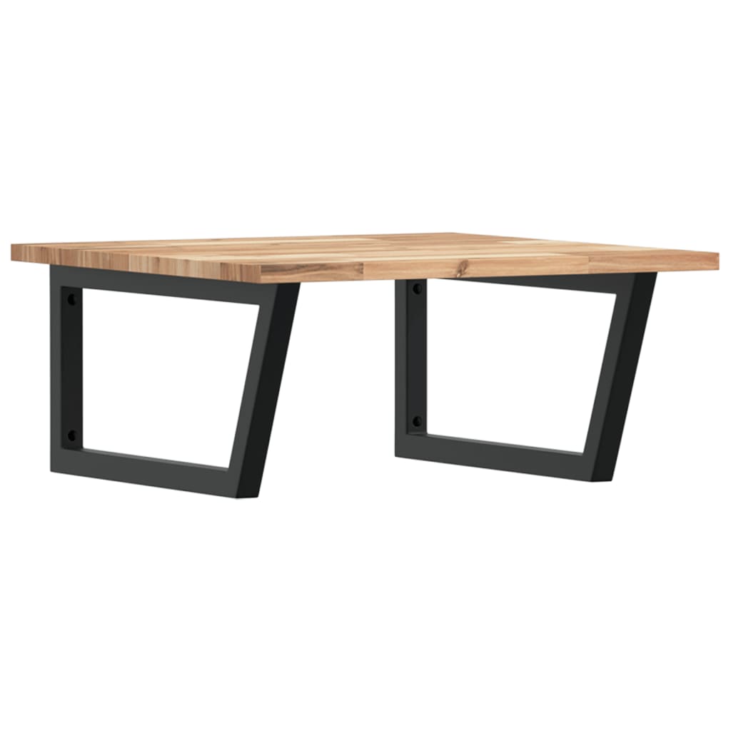 Basin Shelf Wall Mounted Steel and Solid Wood Acacia