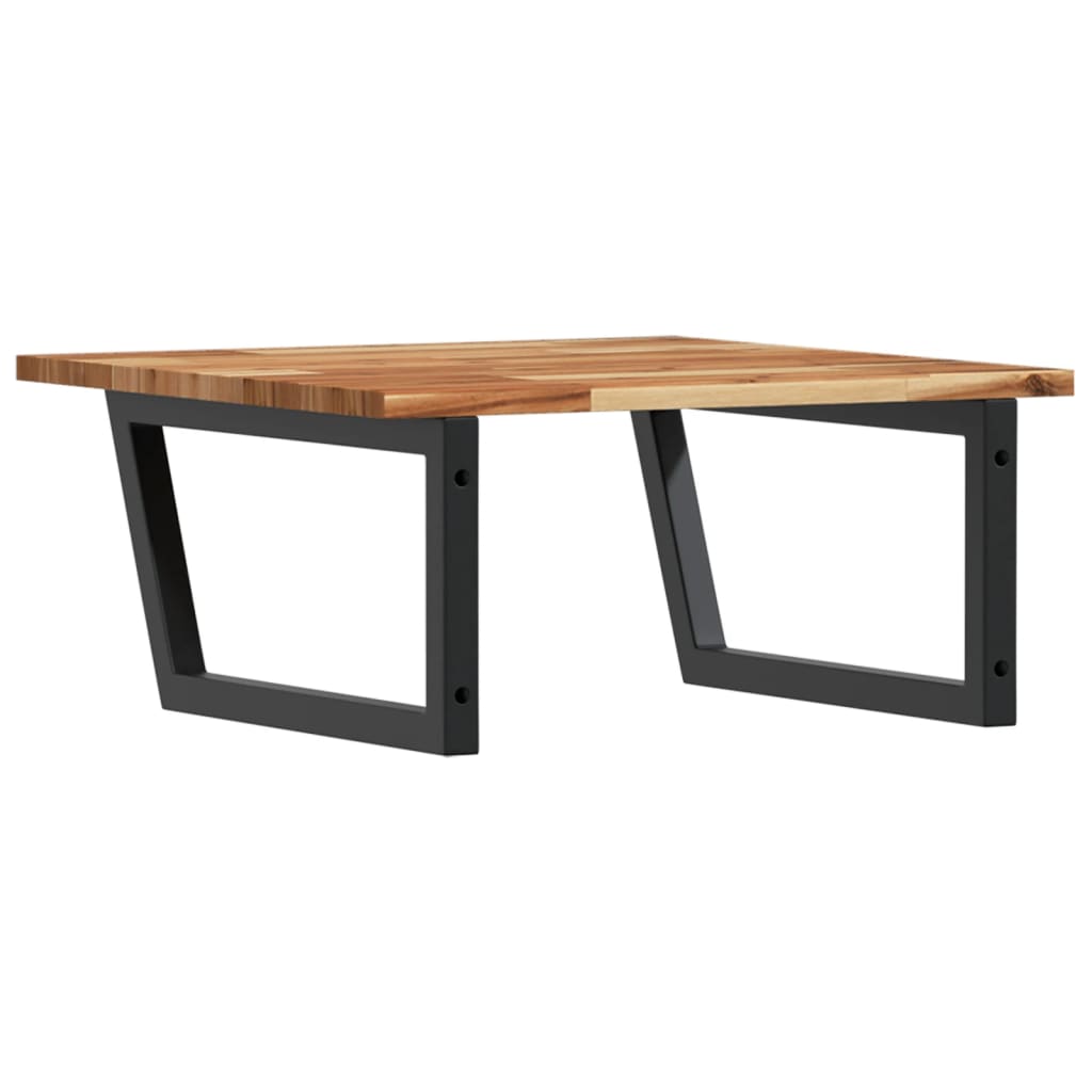 Basin Shelf Wall Mounted Steel and Solid Wood Acacia