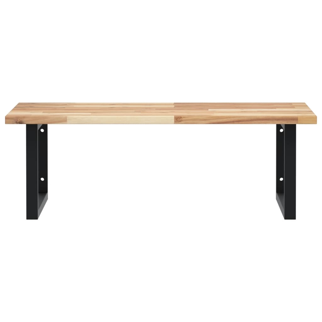 Basin Shelf Wall Mounted Steel and Solid Wood Acacia