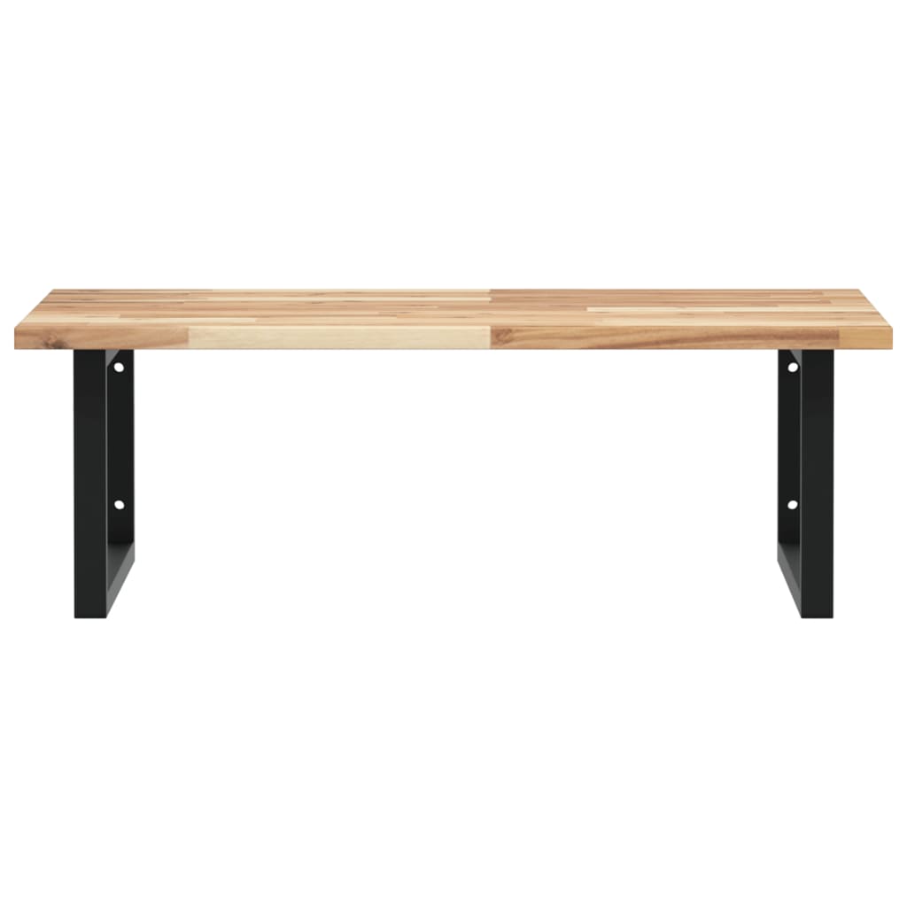 Basin Shelf Wall Mounted Steel and Solid Wood Acacia