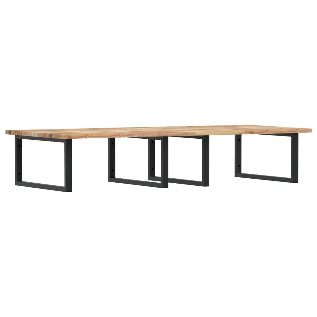 Basin Shelf Wall Mounted Steel and Solid Wood Acacia