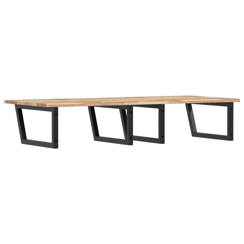 Basin Shelf Wall Mounted Steel and Solid Wood Acacia