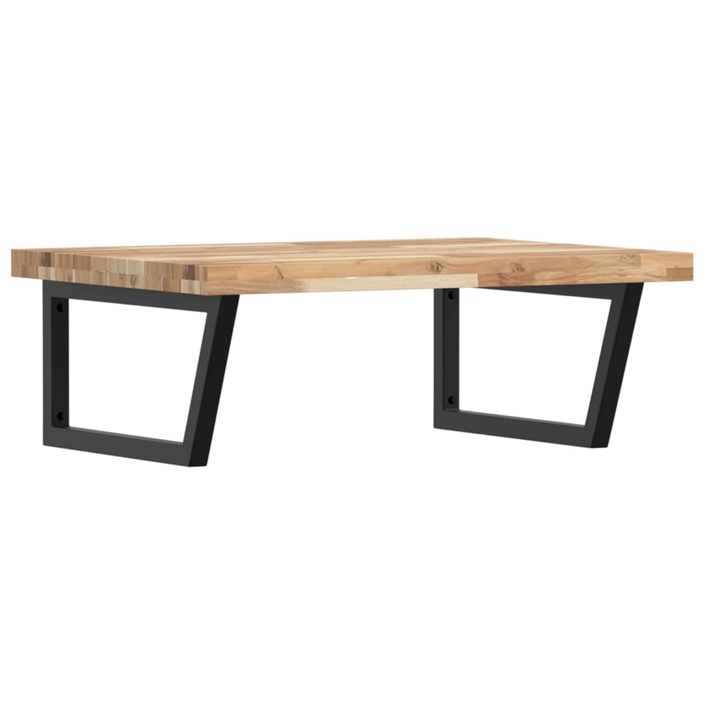 Basin Shelf Wall Mounted Steel and Solid Wood Acacia