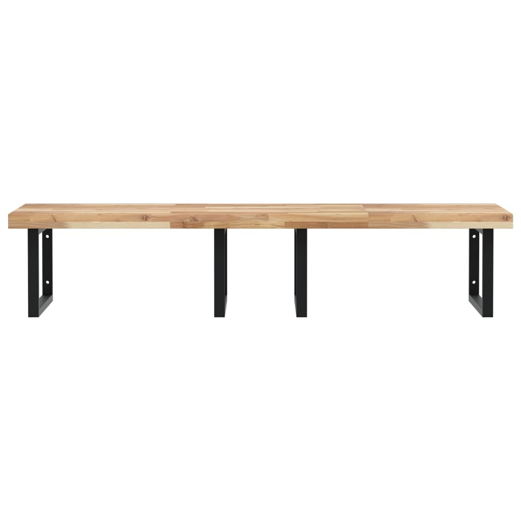 Basin Shelf Wall Mounted Steel and Solid Wood Acacia
