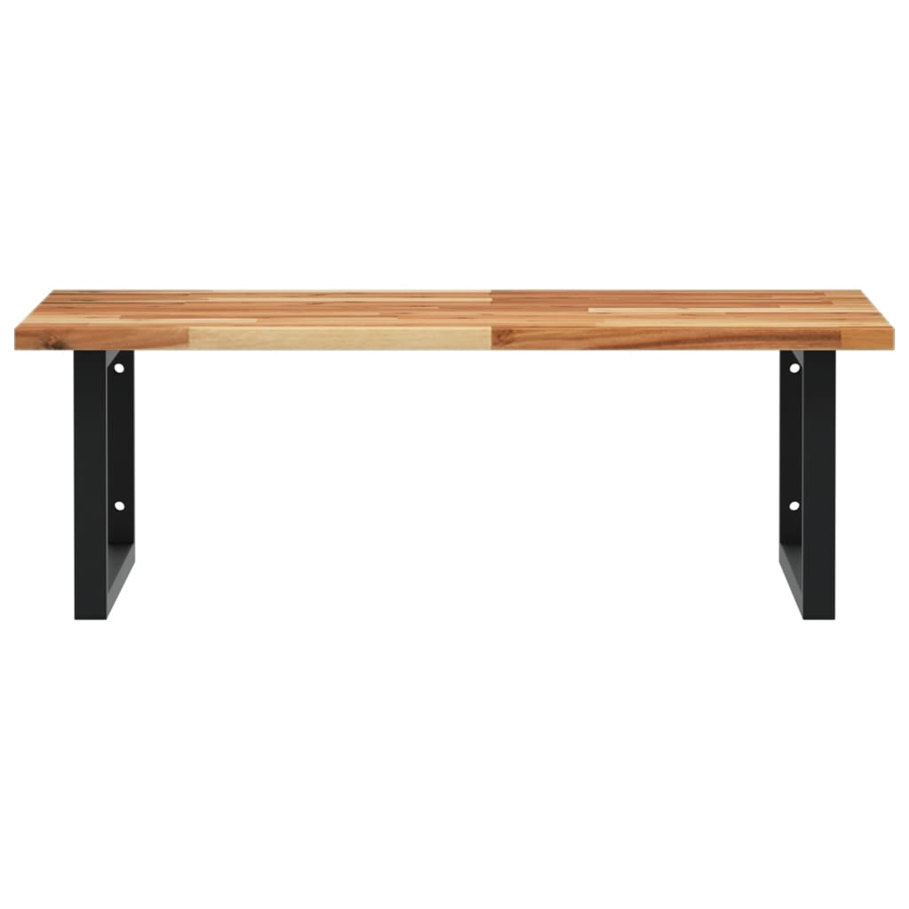 Basin Shelf Wall Mounted Steel and Solid Wood Acacia