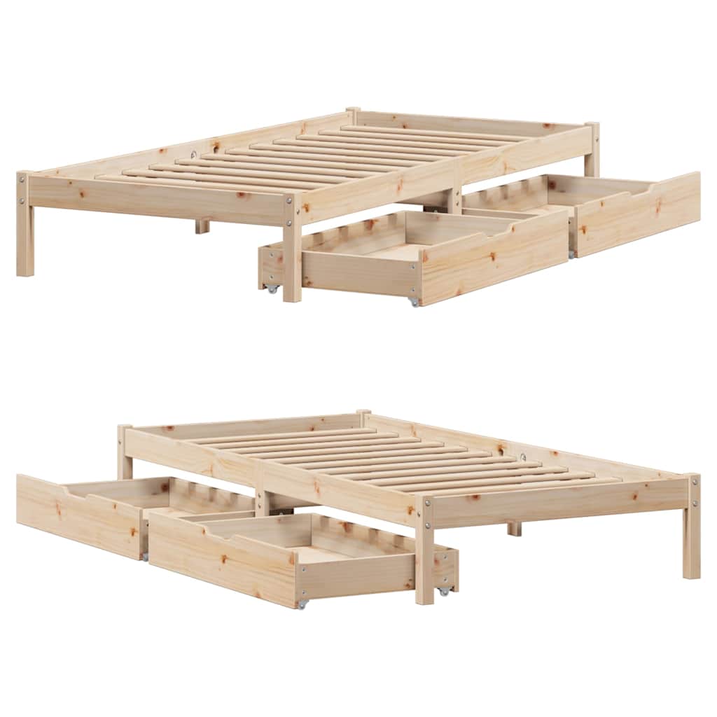 Bed Frame without Mattress 75x190 cm Small Single Solid Wood Pine