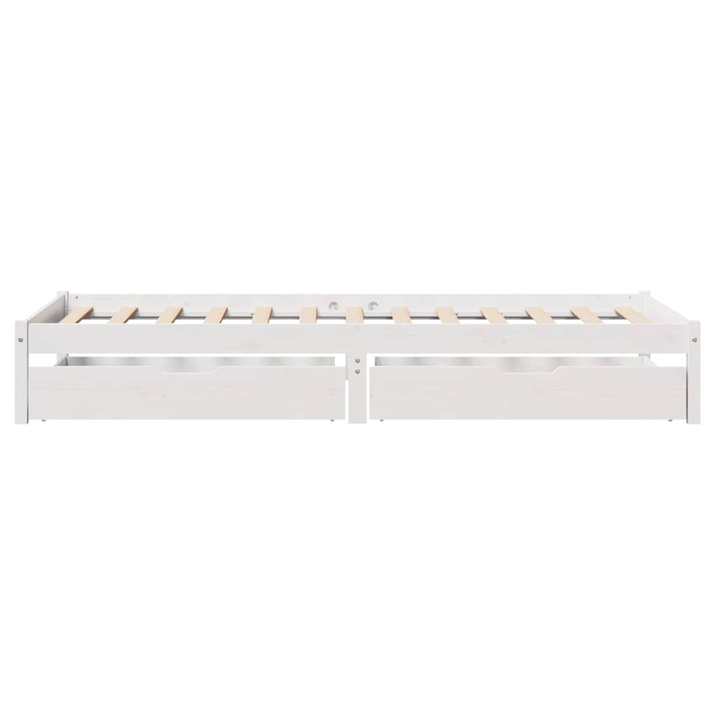 Bed Frame without Mattress White 75x190 cm Small Single Solid Wood Pine