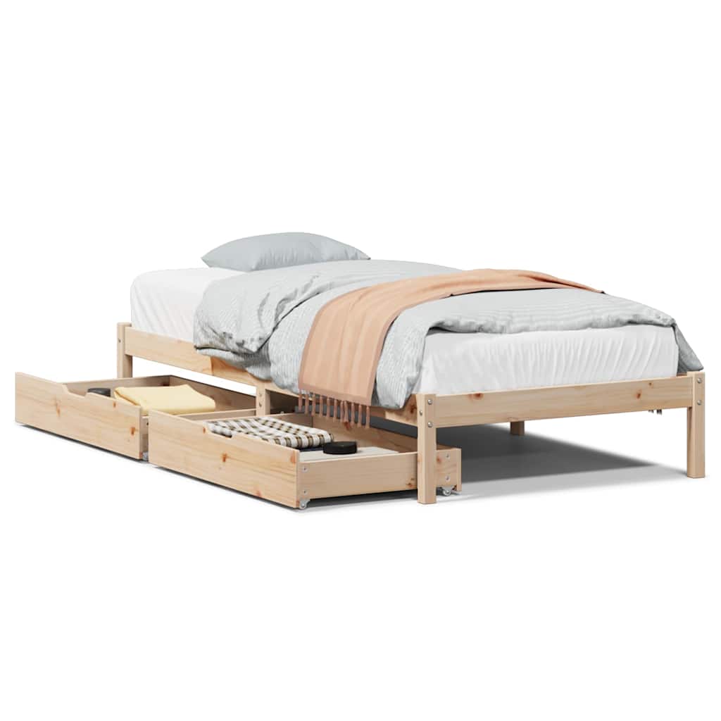 Bed Frame without Mattress 90x190 cm Single Solid Wood Pine