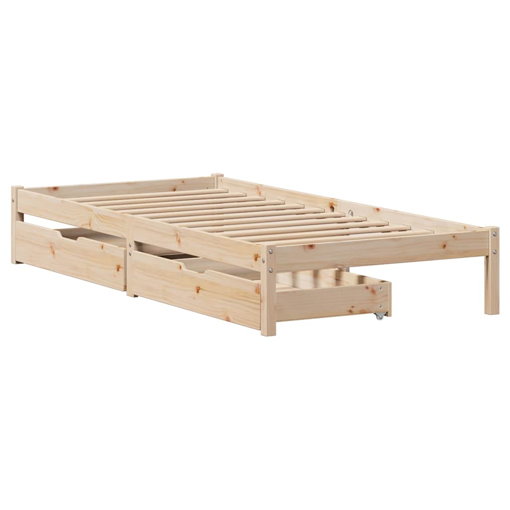 Bed Frame without Mattress 90x190 cm Single Solid Wood Pine