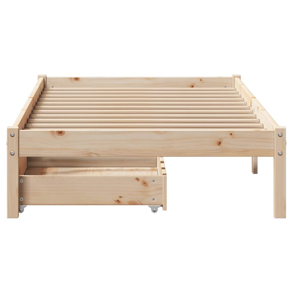 Bed Frame without Mattress 90x190 cm Single Solid Wood Pine
