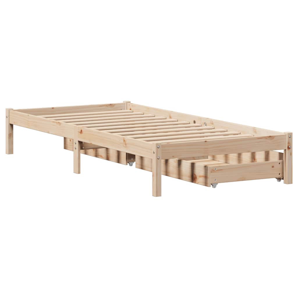 Bed Frame without Mattress 90x190 cm Single Solid Wood Pine