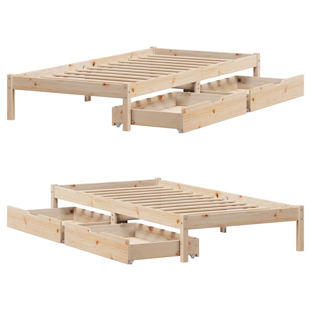 Bed Frame without Mattress 90x190 cm Single Solid Wood Pine