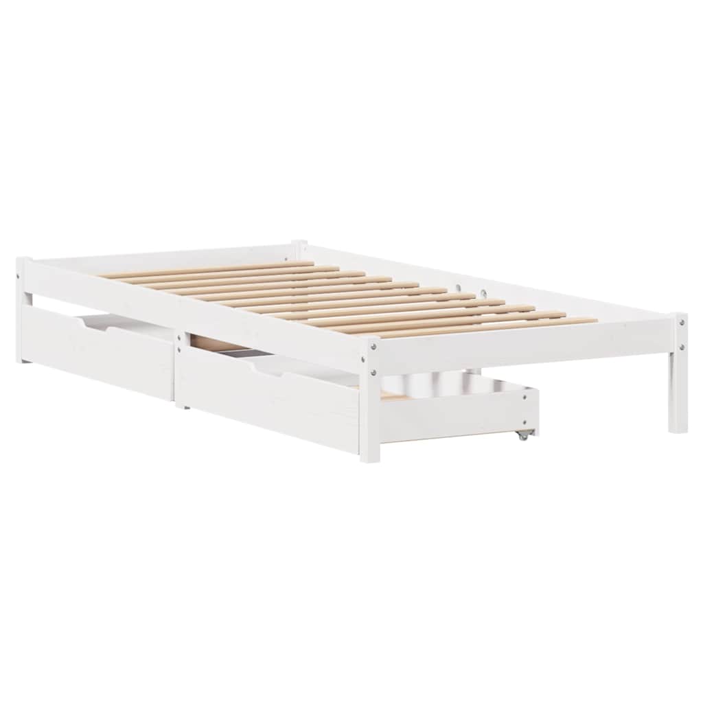 Bed Frame without Mattress White 90x190 cm Single Solid Wood Pine