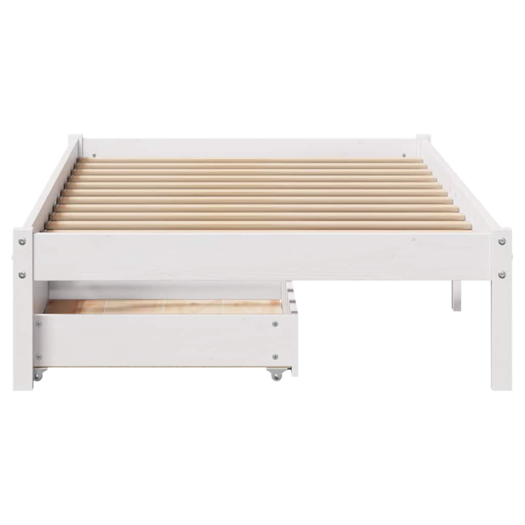 Bed Frame without Mattress White 90x190 cm Single Solid Wood Pine