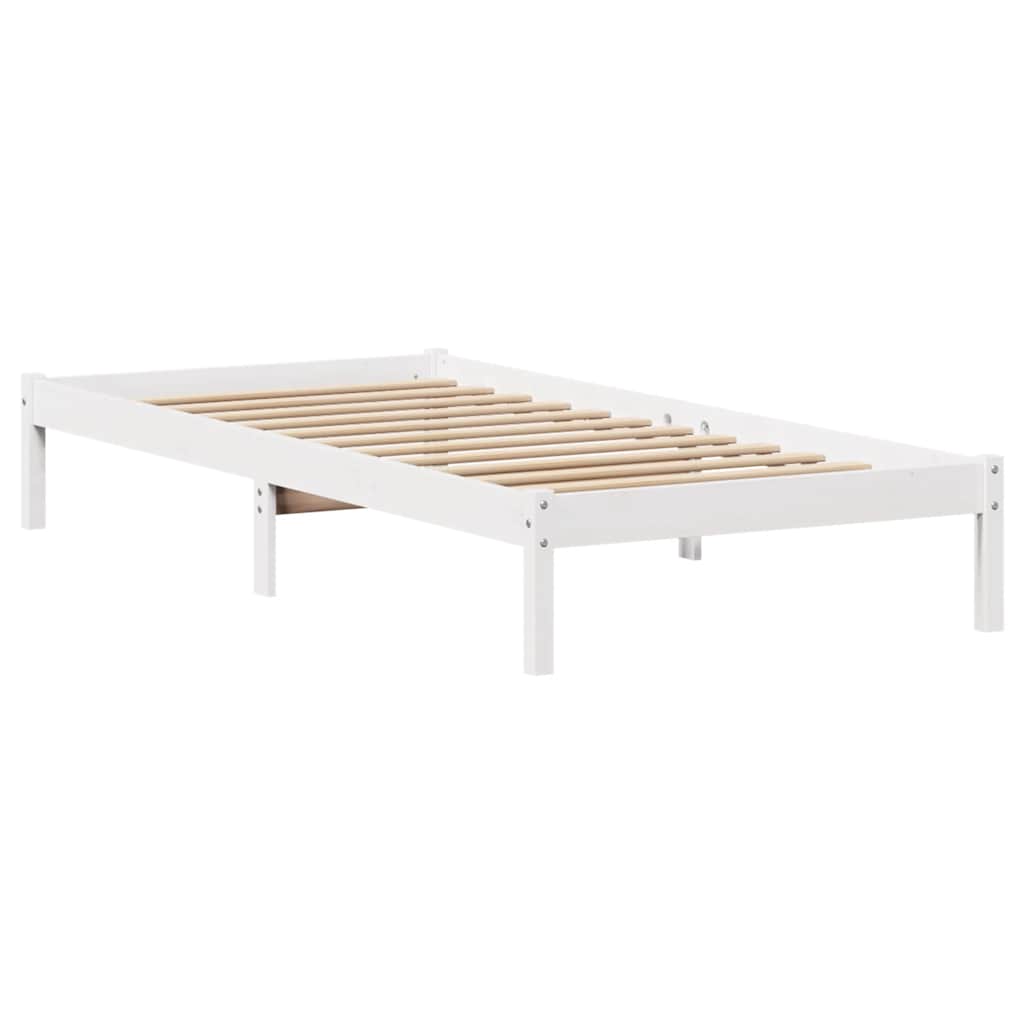Bed Frame without Mattress White 90x190 cm Single Solid Wood Pine