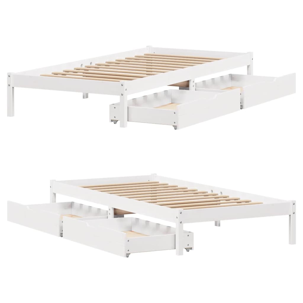 Bed Frame without Mattress White 90x190 cm Single Solid Wood Pine
