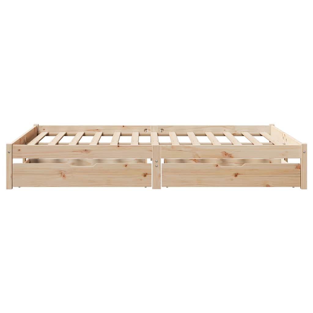 Bed Frame without Mattress 135x190 cm Double Solid Wood Pine