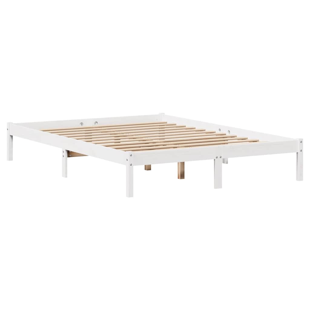 Bed Frame without Mattress White 120x200 cm Solid Wood Pine