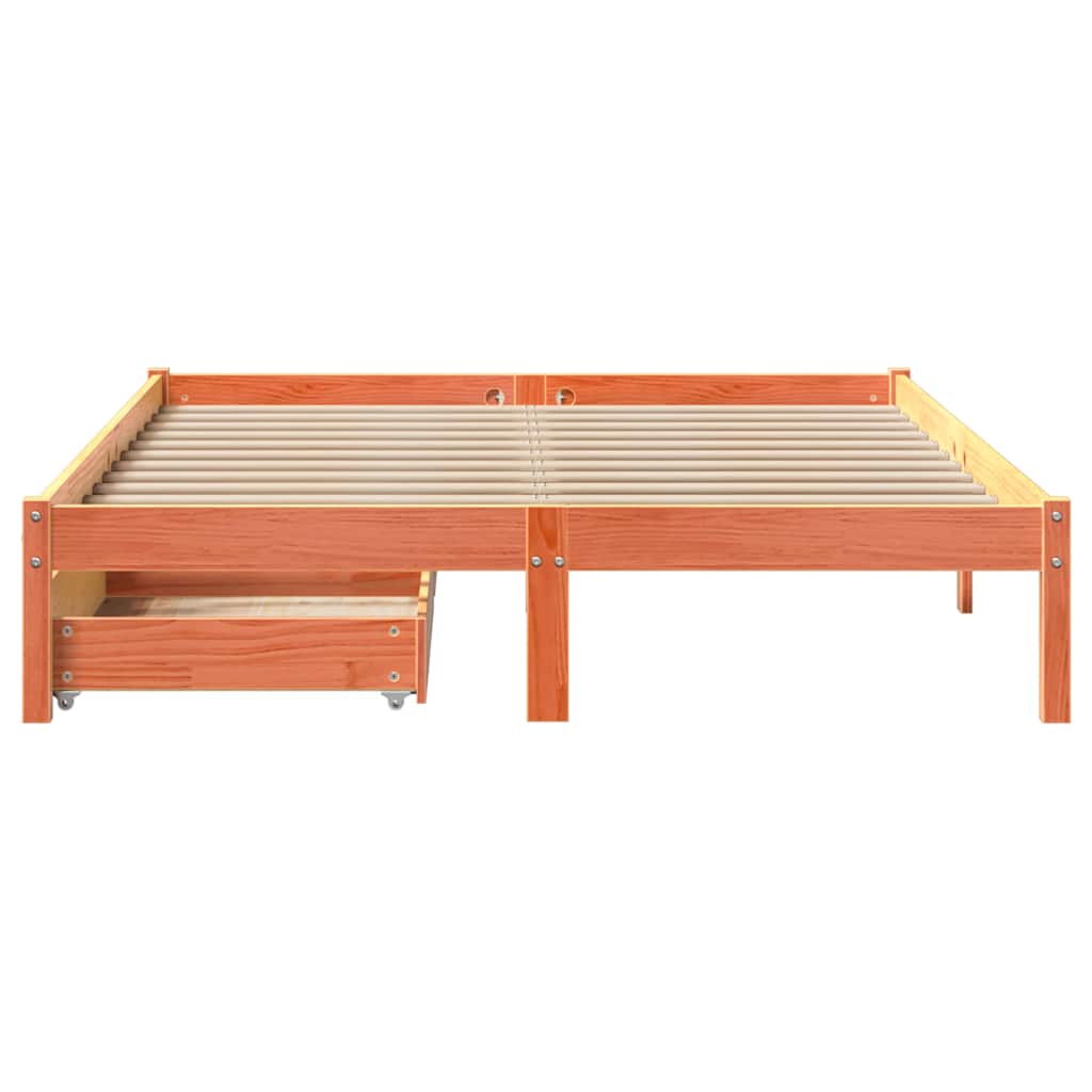 Bed Frame without Mattress Wax Brown 120x190 cm Small Double Solid Wood Pine