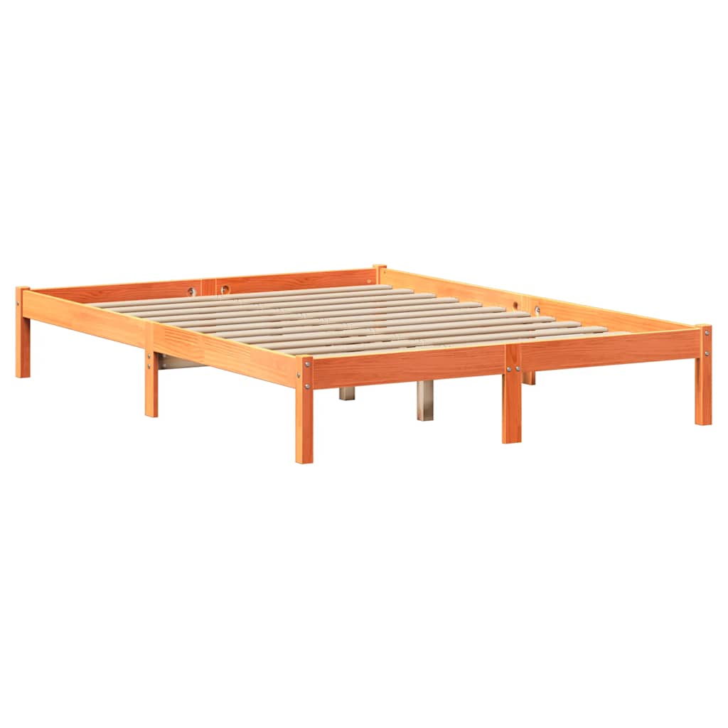 Bed Frame without Mattress Wax Brown 120x190 cm Small Double Solid Wood Pine