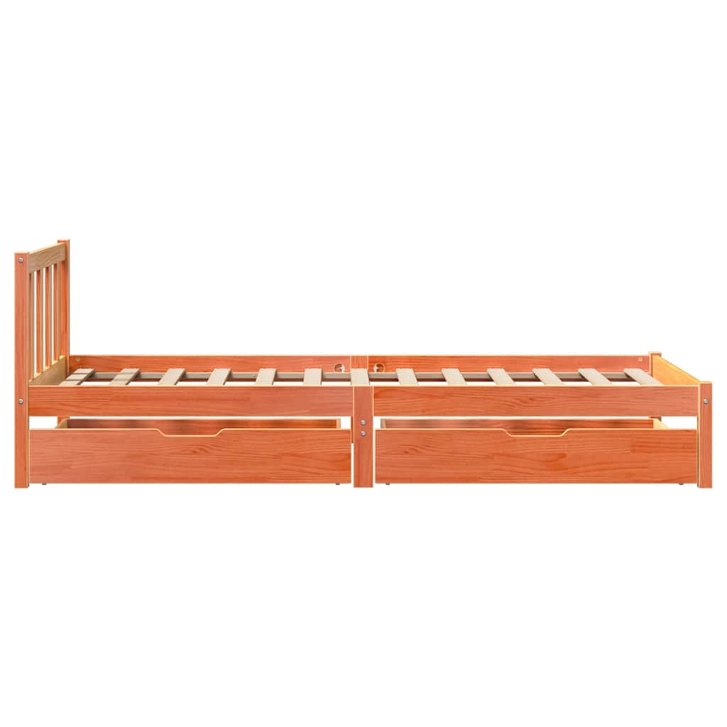 vidaXL Bed Frame without Mattress Wax Brown 90x200 cm Solid Wood Pine