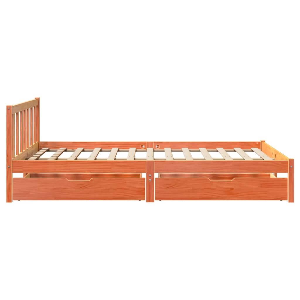 vidaXL Bed Frame without Mattress Wax Brown 160x200 cm Solid Wood Pine