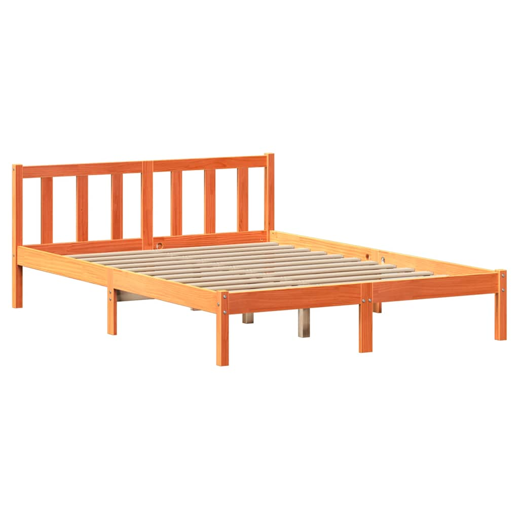 vidaXL Bed Frame without Mattress Wax Brown 160x200 cm Solid Wood Pine