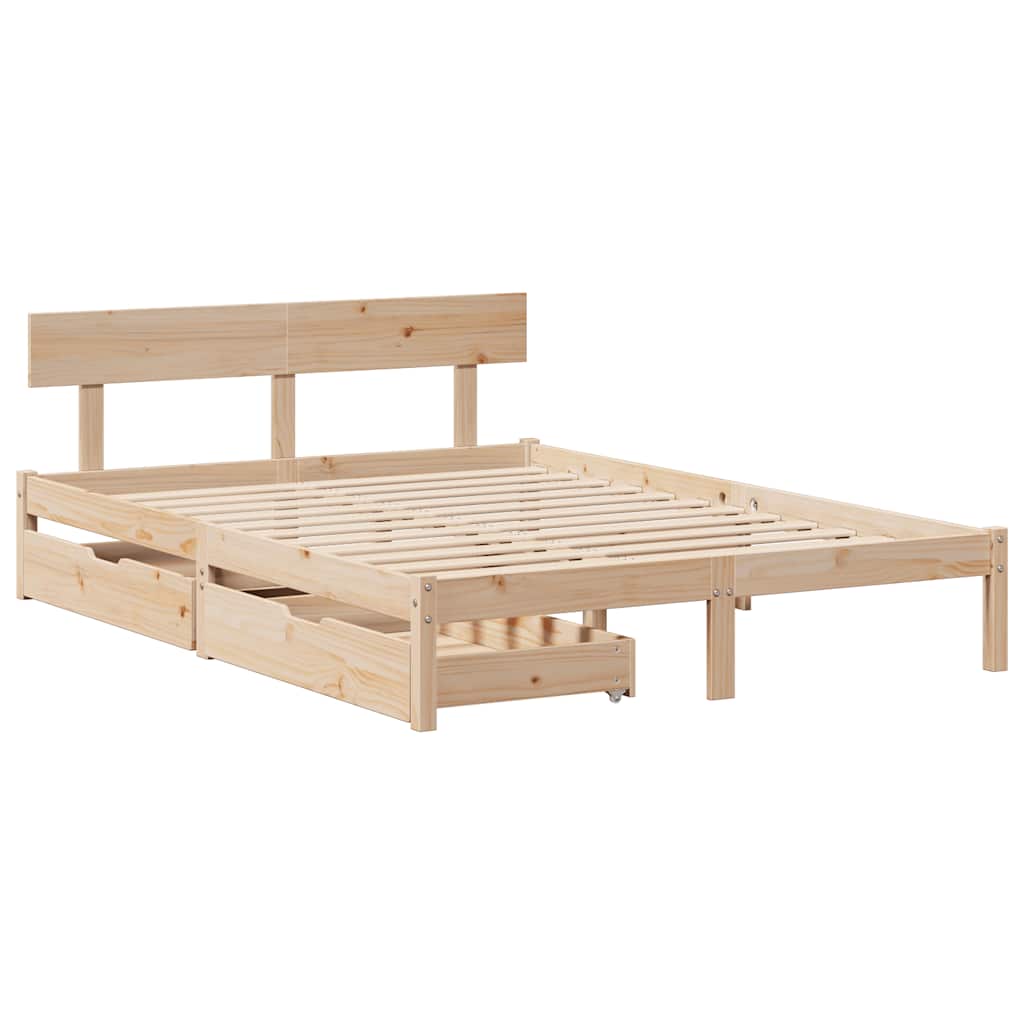 Bed Frame without Mattress 120x190 cm Small Double Solid Wood Pine
