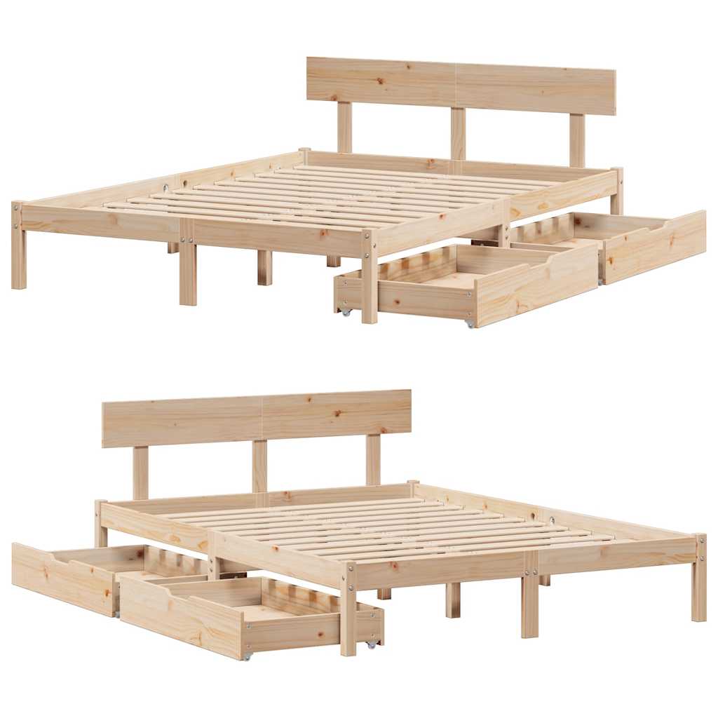 Bed Frame without Mattress 120x190 cm Small Double Solid Wood Pine