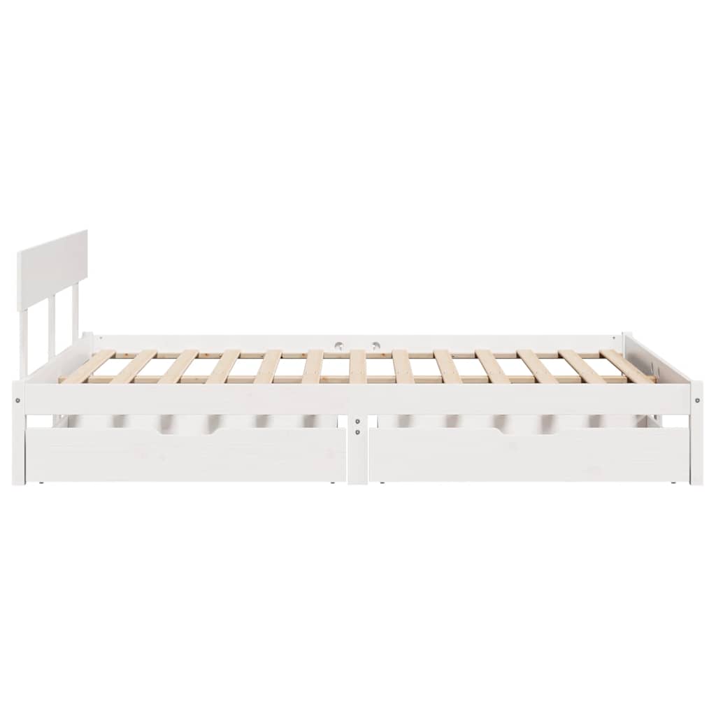 Bed Frame without Mattress White 160x200 cm Solid Wood Pine