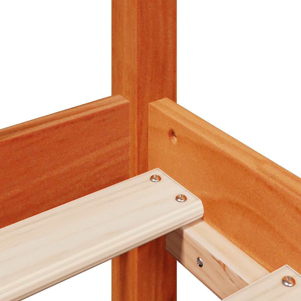 Bed Frame without Mattress Wax Brown 90x190 cm Single Solid Wood Pine