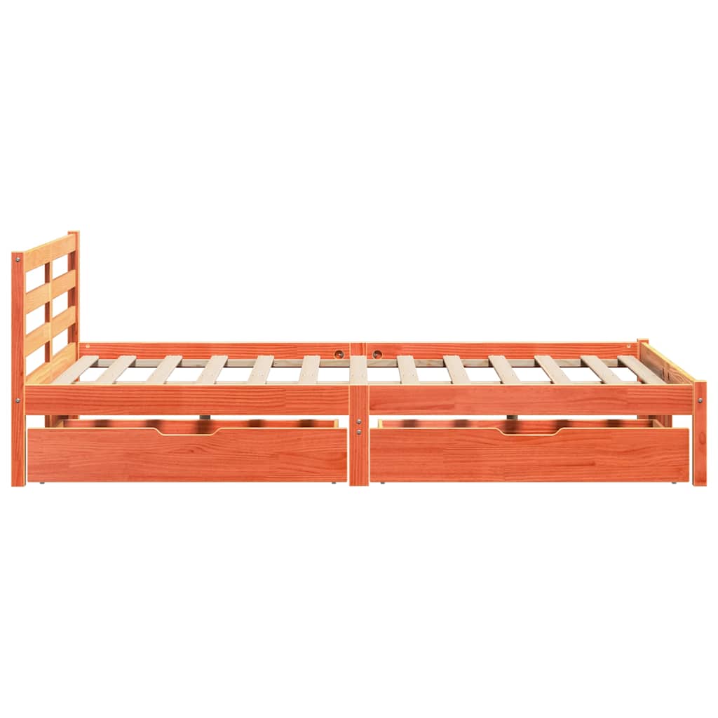 Bed Frame without Mattress Wax Brown 120x190 cm Small Double Solid Wood Pine