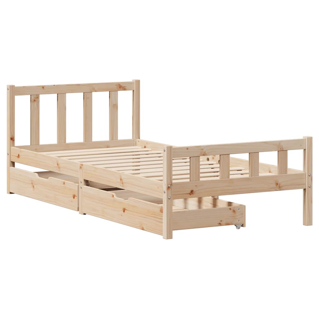 Bed Frame without Mattress 90x190 cm Single Solid Wood Pine