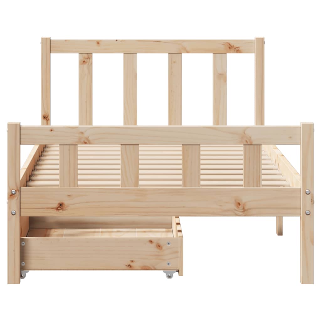Bed Frame without Mattress 90x190 cm Single Solid Wood Pine