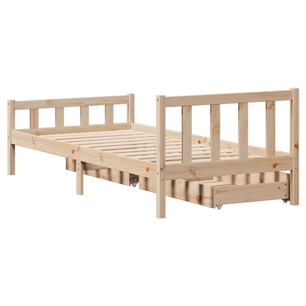 Bed Frame without Mattress 90x190 cm Single Solid Wood Pine