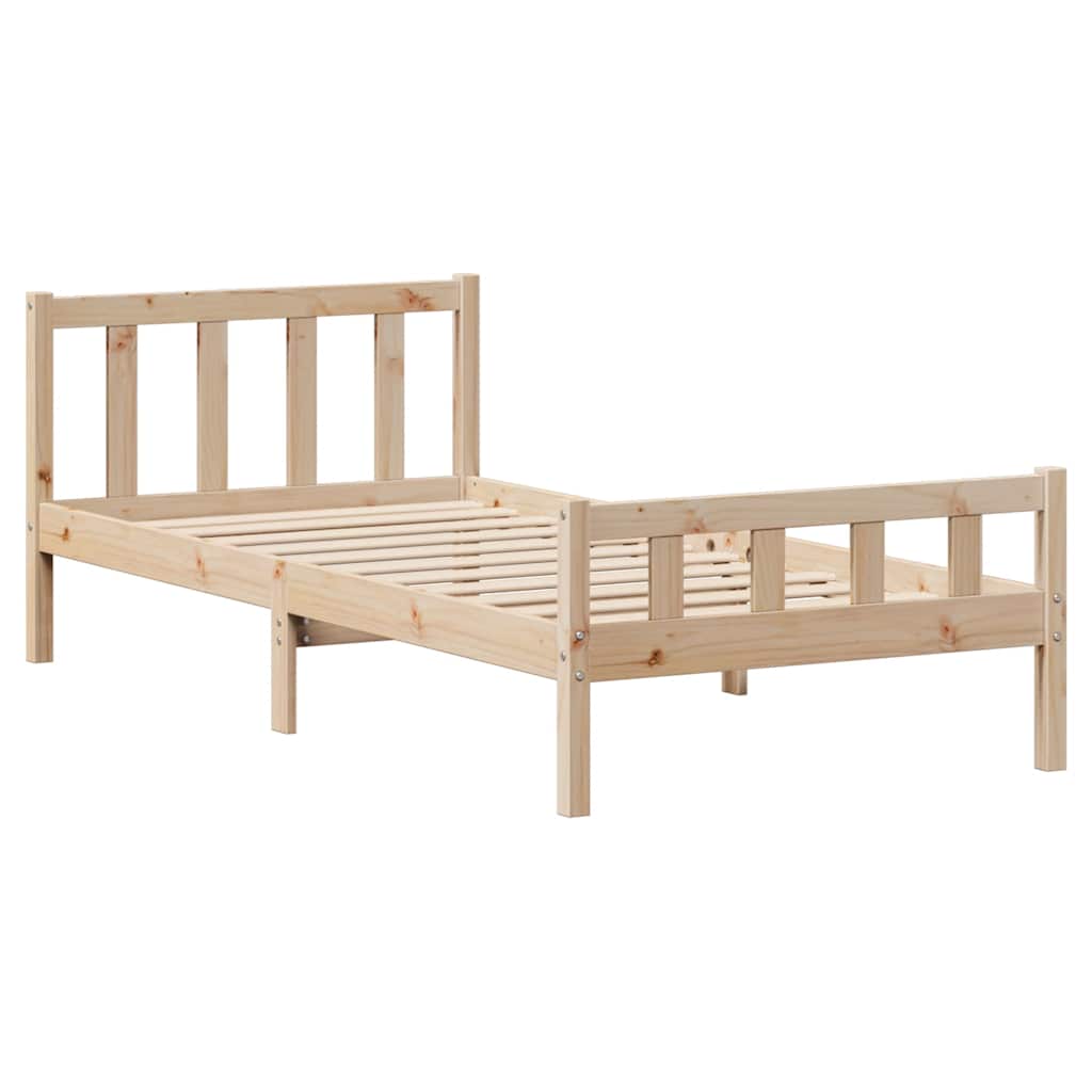 Bed Frame without Mattress 90x190 cm Single Solid Wood Pine