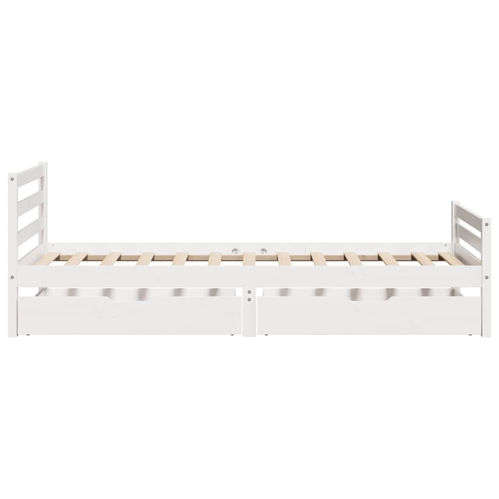 vidaXL Bed Frame without Mattress White 90x190 cm Single Solid Wood Pine