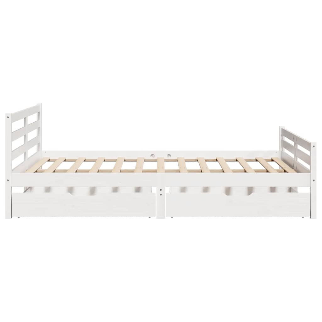 vidaXL Bed Frame without Mattress White 120x190 cm Small Double Solid Wood Pine