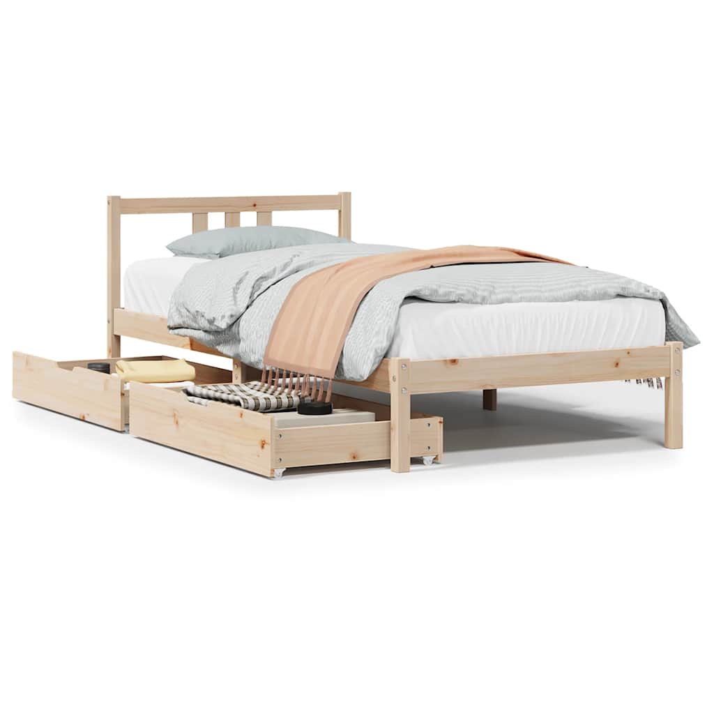 Bed Frame without Mattress 90x190 cm Single Solid Wood Pine